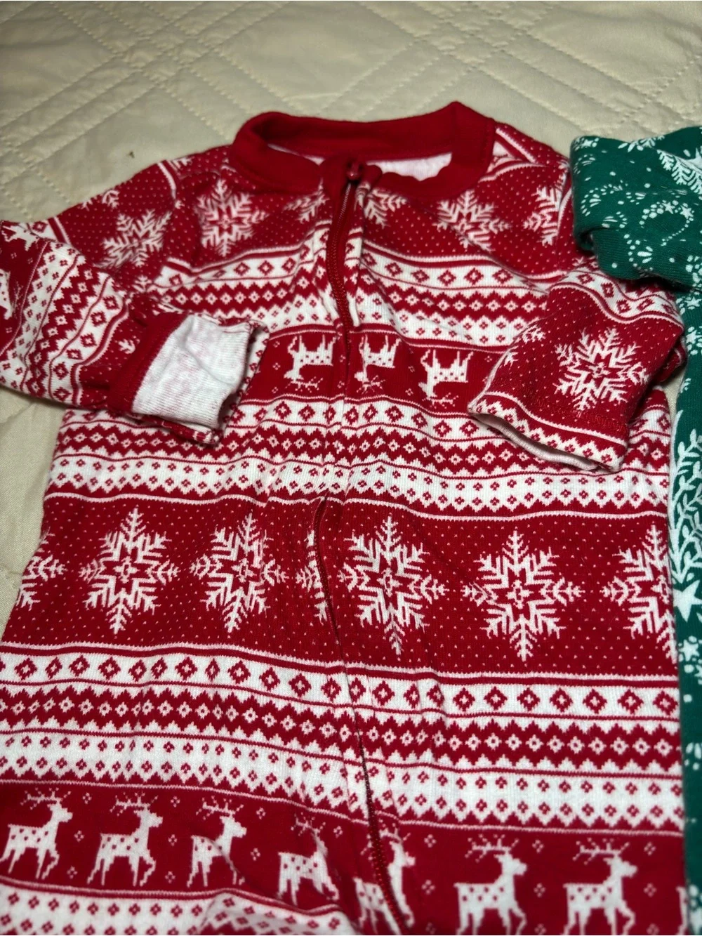 Old Navy Newborn Holiday Footed Baby Red & Green outfits